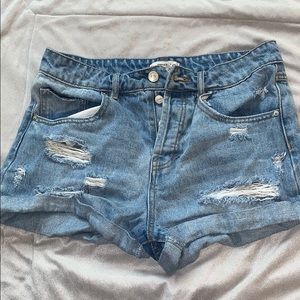 High waist denim shorts